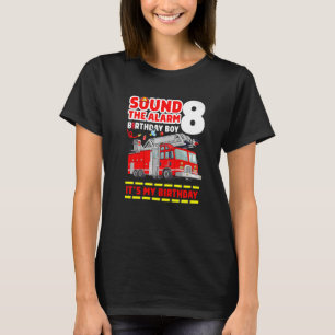 Camiseta Bombeiro de 8 anos Rapaz do 8.º Aniversário