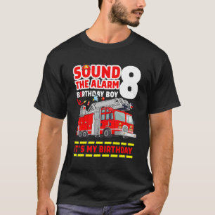 Camiseta Bombeiro de 8 anos Rapaz do 8.º Aniversário