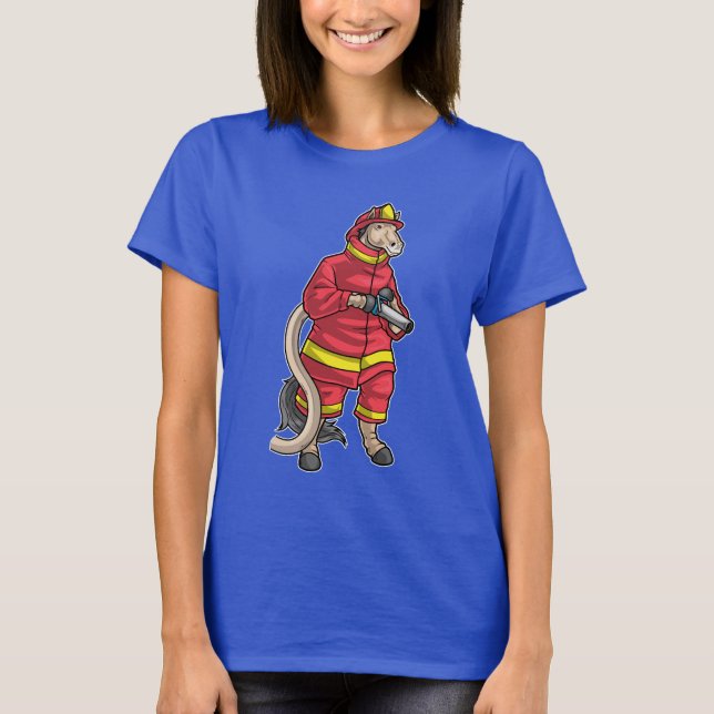 Camiseta Bombeiro de cavalos Mangueira de incêndio (Frente)