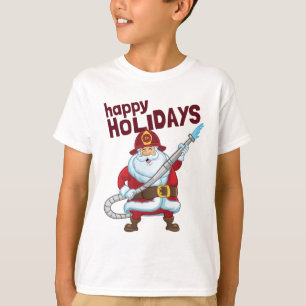Camiseta Bombeiro do Natal Santa Claus