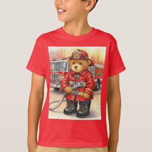 Camiseta Bombeiro do trabalho, Ursinho e caminhão de bombei