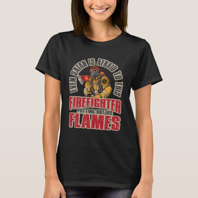 Camiseta bombeiro e caminhão-bombeiro para bombeiros 2 (Frente)