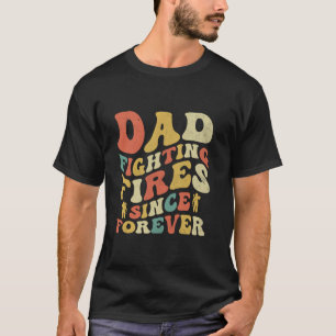 Camiseta Bombeiro Engraçado Pai de Bombeiros Retro Fogo Vin