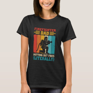 Camiseta Bombeiro Engraçado Pai de Bombeiros Retro Fogo Vin
