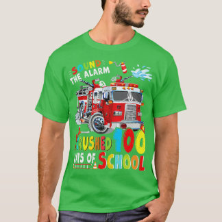 Camiseta Bombeiro Eu esmagei 100 dias de escola terraplenag