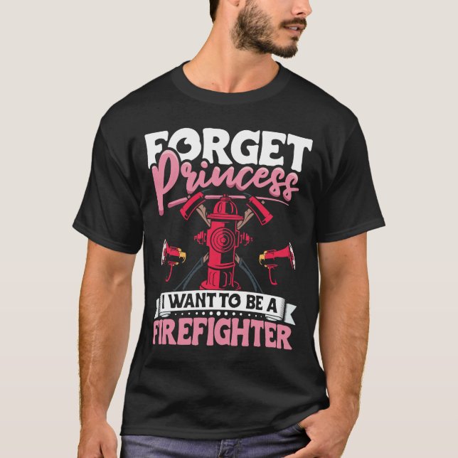 Camiseta Bombeiro fêmea Roupa de bombeiro (Frente)