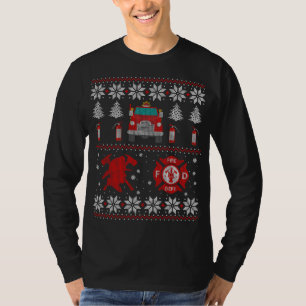 Camiseta Bombeiro Fumador Natal Feio Doce de Natal
