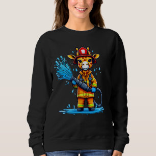Camiseta Bombeiro Girafa Amante de os animais de Bombeiros 
