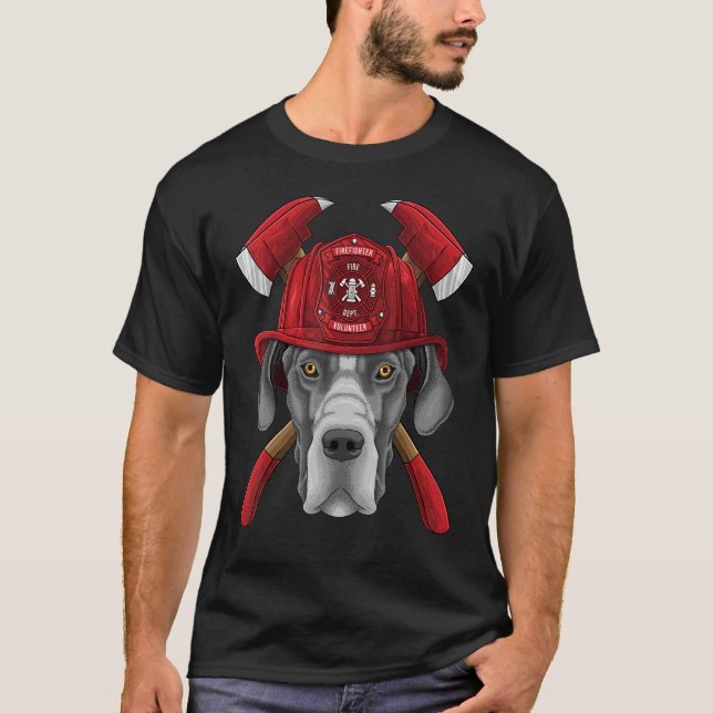 Camiseta Bombeiro Grande Dane Fireman Boys Kids Fire Resc (Frente)