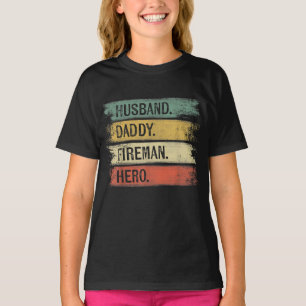 Camiseta Bombeiro Herói Hero do Pai do Marido Mens
