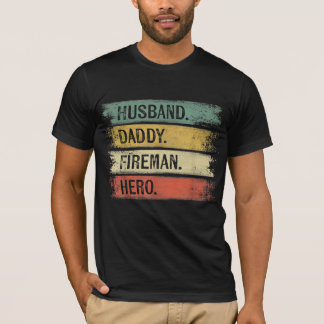 Camiseta Bombeiro Herói Hero do Pai do Marido Mens