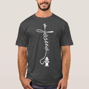 Camiseta Bombeiro Jesus Christian Deus Faith Fireman