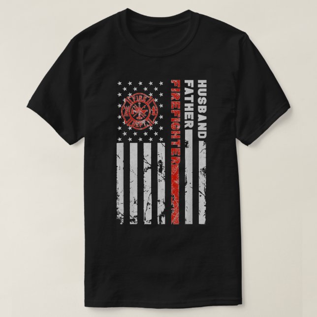 Camiseta Bombeiro Marido Padre Fireman Dia de os pais gif (Frente do Design)