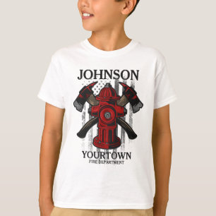 Camiseta Bombeiro NOME Departamento de Bombeiros Hidrante B