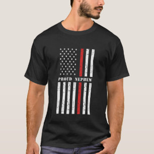 Camiseta Bombeiro Orgulhoso Nephew Fireman American Flag Su