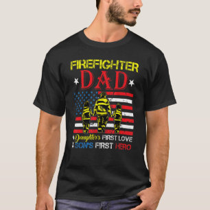 Camiseta Bombeiro Pai Filha de Amor Filho Herói F
