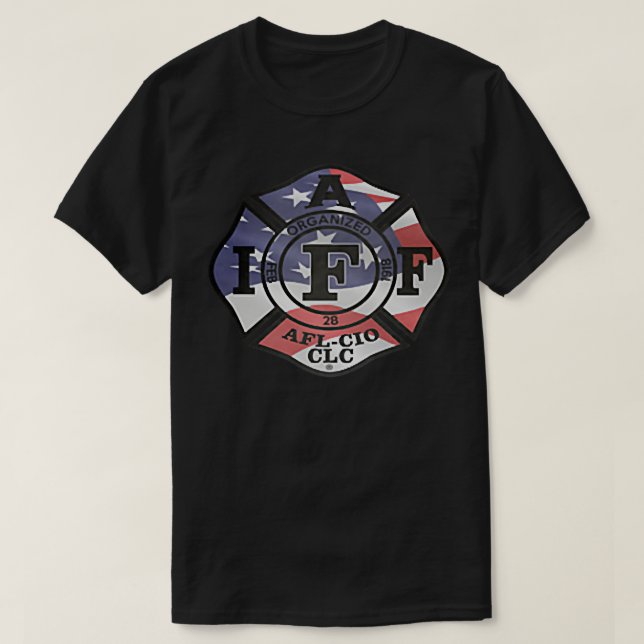 Camiseta Bombeiro Patriota Americano IAFF (Frente do Design)