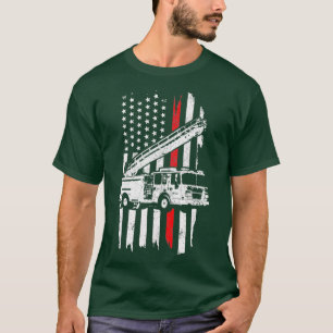 Camiseta Bombeiro Patriótico Presente fino Fogo da Linha V