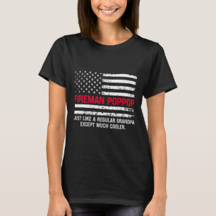 Camiseta Bombeiro Pop Pop dos Estados Unidos Bandeira Ortop