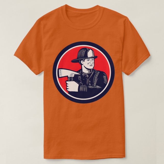 Camiseta Bombeiro Que Mantém Classe de Corte de Madeira de  (Frente do Design)