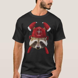Camiseta Bombeiro Raccoon Bombeiros Crianças Bombeiros Lixo