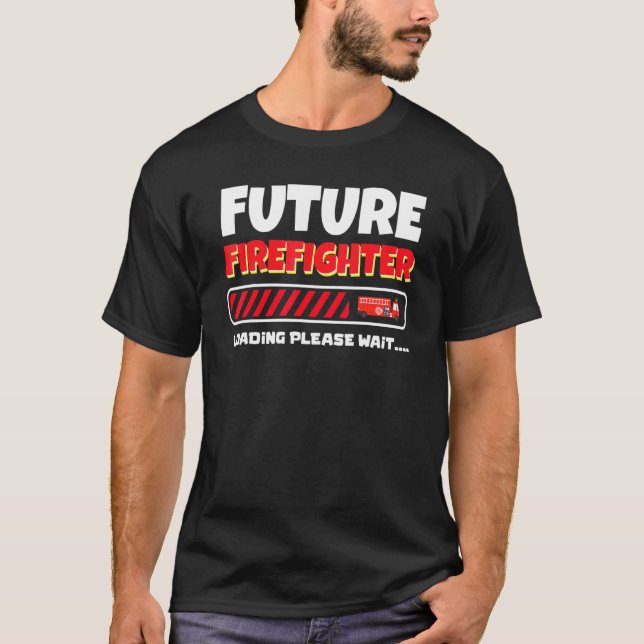 Camiseta Bombeiro Rapaz Fumador Fusível Futuro Bombeiro (Frente)