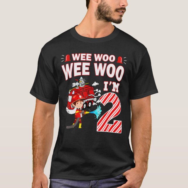 Camiseta Bombeiro Rapaz segundo aniversário de Bombeiro de  (Frente)