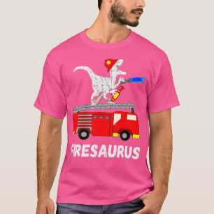 Camiseta Bombeiro Saurus Firecaminhão Firecaminhão Dinossau