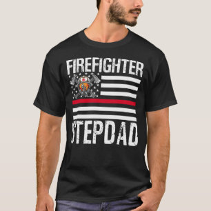 Camiseta Bombeiro STEPDAD suporta a linha vermelha fina US
