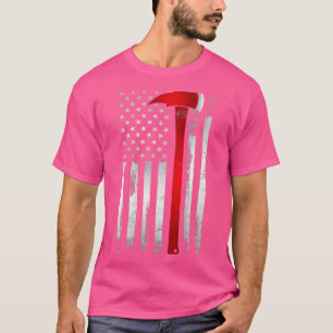 Camiseta Bombeiro Thin Red Line American Flag Ax presente p