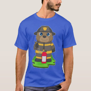 Camiseta Bombeiro Urso Extintor de incêndio Corpo de bombei