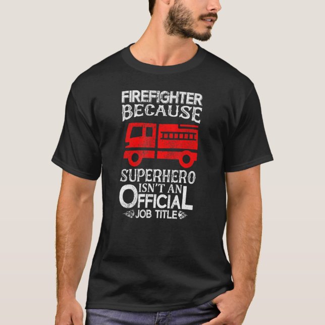 Camiseta Bombeiro Vintage Fireman - Caminhão-Fogo (Frente)