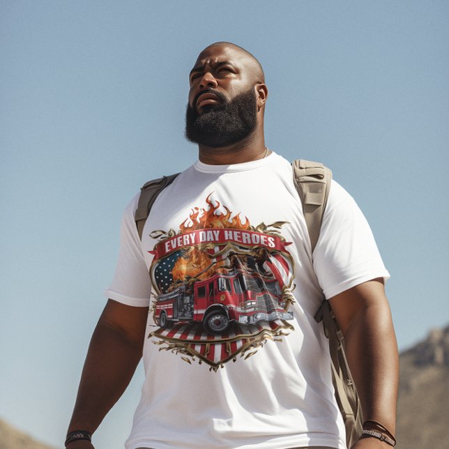 Camiseta Bombeiros Americanos em Ação (Criador carregado)