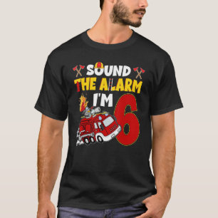 Camiseta Bombeiros de 6 anos 6 de Aniversário de Bombeiro