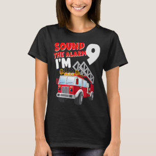 Camiseta Bombeiros de 9 anos, 9 anos, Aniversário do 9º Ani