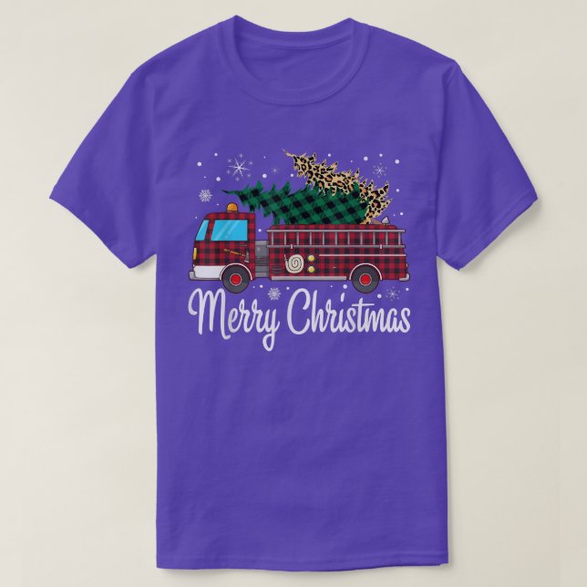 Camiseta Bombeiros de Árvore de Natal Búfalo (Frente do Design)