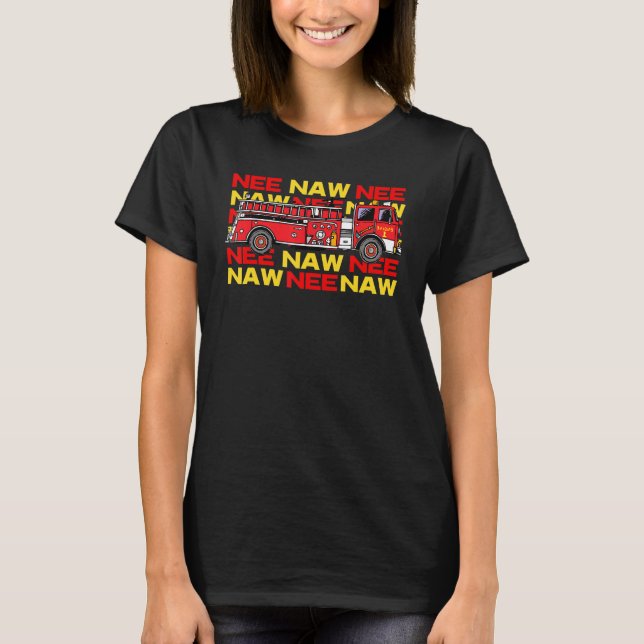 Camiseta Bombeiros De Bombeiro Para Crianças Roupa Nee Naw  (Frente)