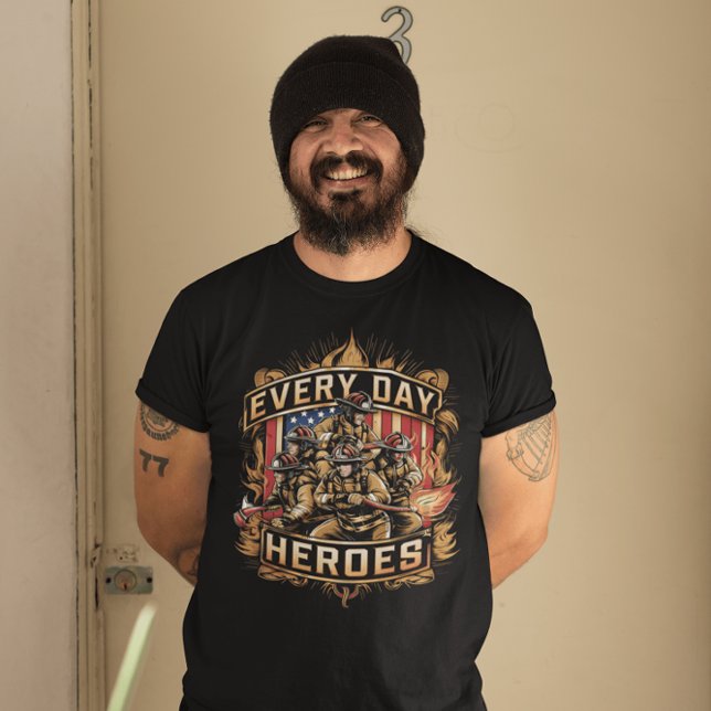Camiseta Bombeiros de Heróis do Dia a Dia (Criador carregado)
