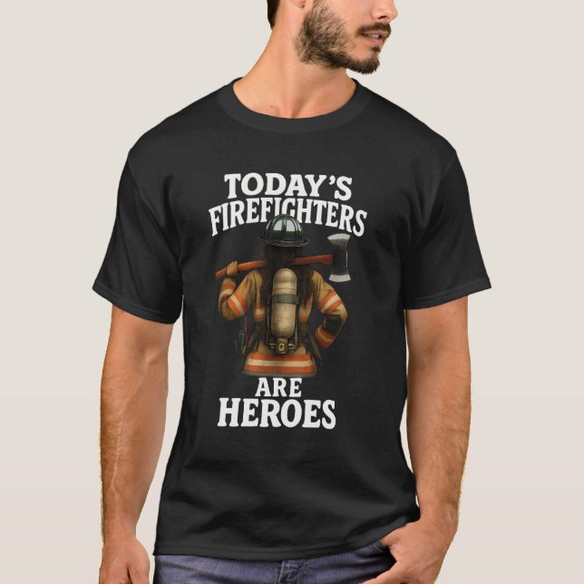 Camiseta Bombeiros de hoje são heróis brancos (Frente)