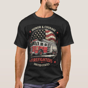 Camiseta Bombeiros de honra e coragem dos Estados Unidos
