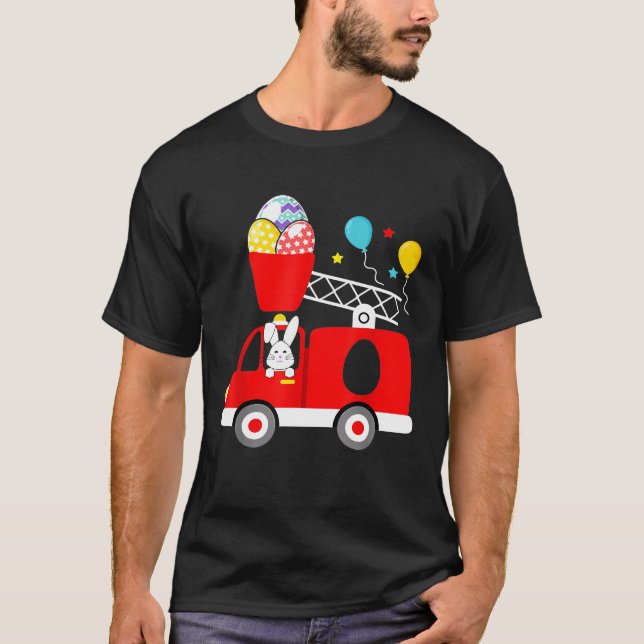 Camiseta Bombeiros de ovos de páscoa Galinhas (Frente)
