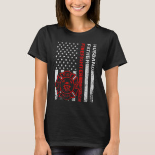 Camiseta Bombeiros de Pai do marido Vintage, Bandeira dos E