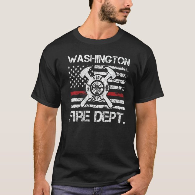 Camiseta Bombeiros de Washington Thin Red Line Fireman (Frente)