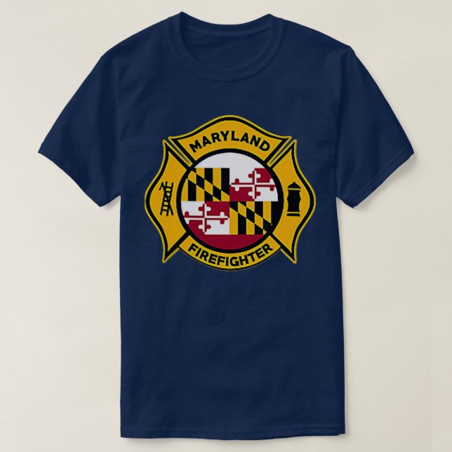 Camiseta Bombeiros do Departamento de Bombeiros de Maryland (Frente do Design)