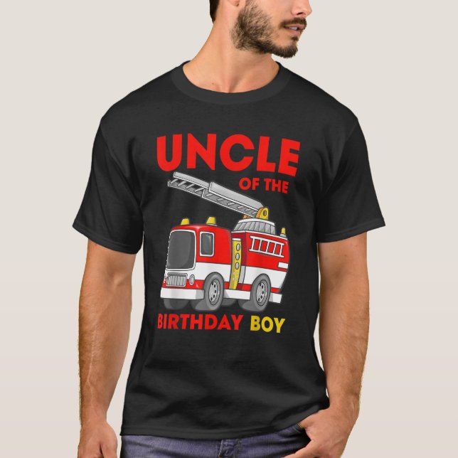 Camiseta Bombeiros do Tio Birthday Boy Fire (Frente)