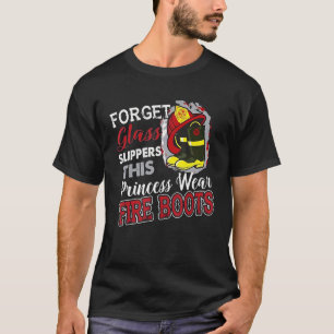 Camiseta Bombeiros Esta Princesa Veste Fogo Bota Luta