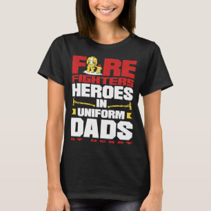 Camiseta Bombeiros Heróis em Pais Uniformes em Fathe Cardía