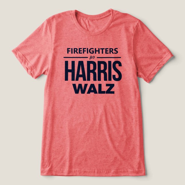 Camiseta Bombeiros para Harris Walz (Design frontal)