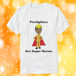 Camiseta Bombeiros São Super Heróis Pretos