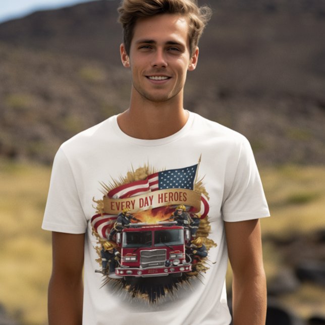 Camiseta Bombeiros Sob Bandeira (Criador carregado)